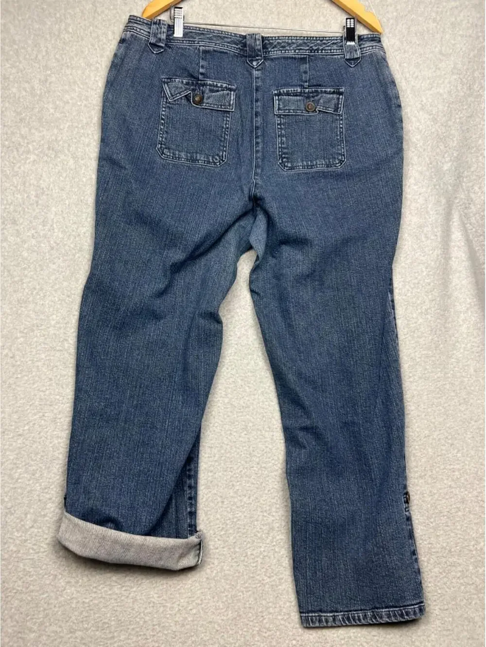 Y2K 90s Charter Club Roll Tab Denim Jeans Womens Plus 16W Outdoor Casual Pockets